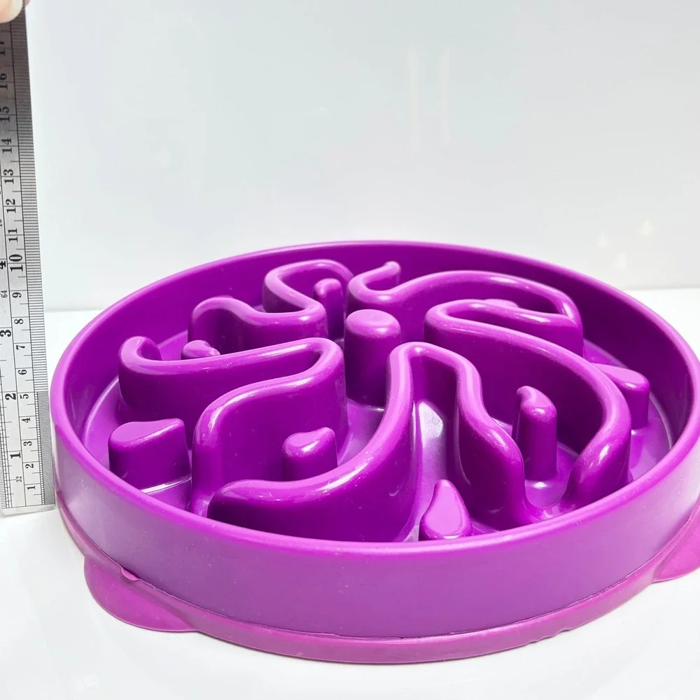 Outward Hound Fun Feeder Slo Bowl Purple Flower Maze Slow Feeder Dog Bowl Large